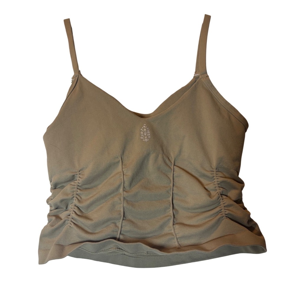 FP Movement Free People Free-To-Be Ruched‎ Tank Top Tan Color - XS/S